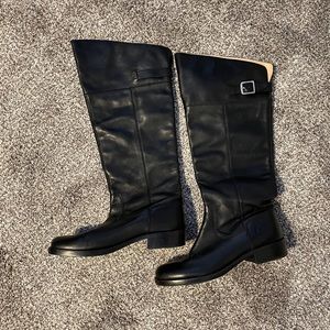 Black Coach leather riding style boots